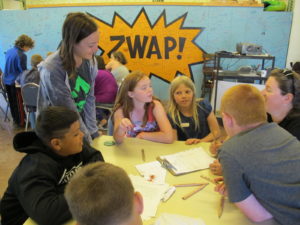 Alexa working with students a 2017 ZWAP! field trip